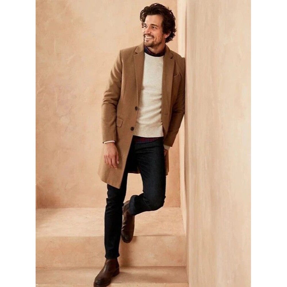 NEW Banana Republic Wool Blend Topcoat Camel Brown Men's XS $249 594210 NWT - Picture 3 of 11